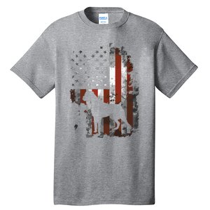 Boxer American Flag USA 4th Of July Dog Gifts Tall T-Shirt