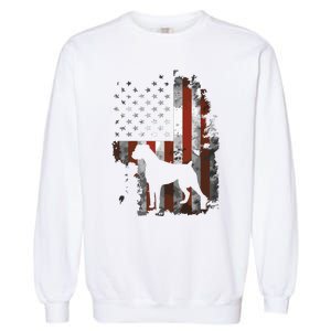 Boxer American Flag USA 4th Of July Dog Gifts Garment-Dyed Sweatshirt