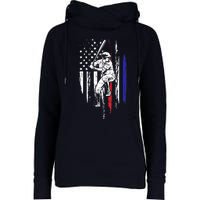 Baseball American Flag Batter Hitting USA 4th Of July Gift Womens Funnel Neck Pullover Hood