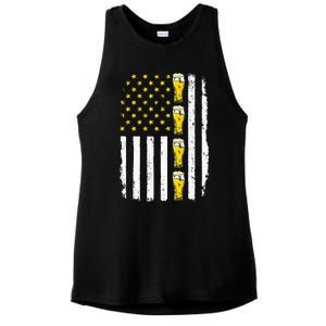 Beer American Flag 4th of July Funny Patriotic Brewery Mugs Ladies PosiCharge Tri-Blend Wicking Tank