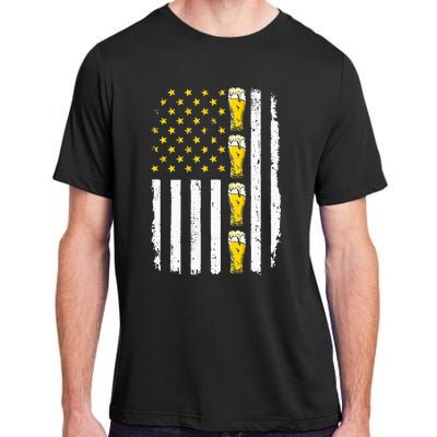 Beer American Flag 4th of July Funny Patriotic Brewery Mugs Adult ChromaSoft Performance T-Shirt