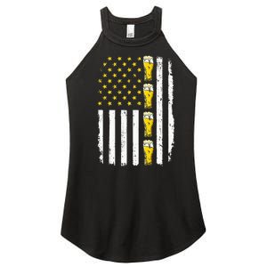 Beer American Flag 4th of July Funny Patriotic Brewery Mugs Women's Perfect Tri Rocker Tank