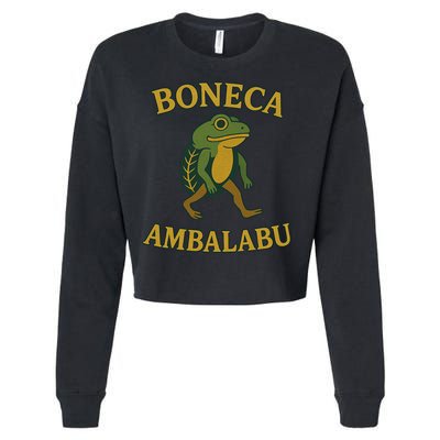 Boneca Ambalabu Funny Frog Meme Cropped Pullover Crew