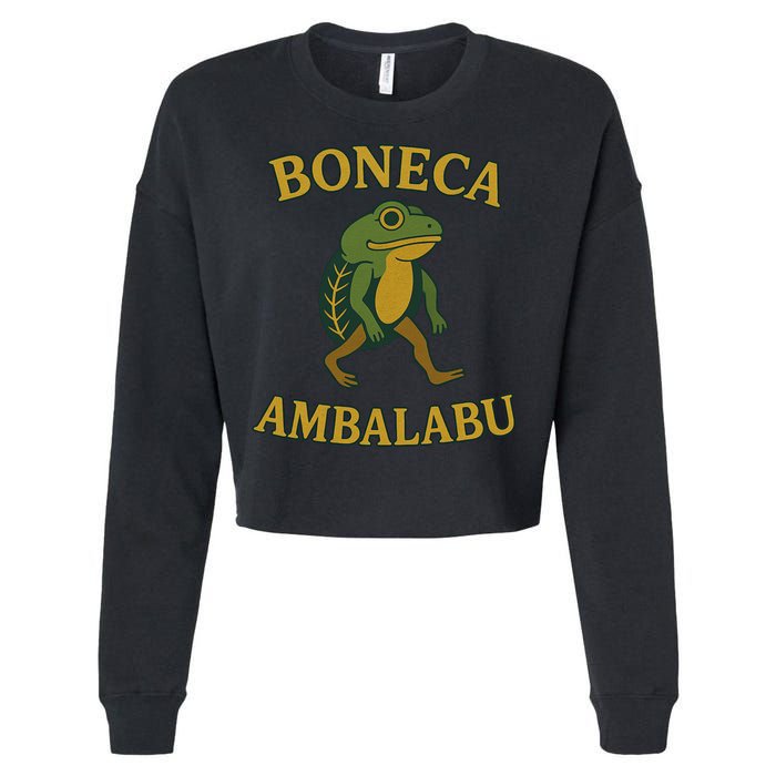 Boneca Ambalabu Funny Frog Meme Cropped Pullover Crew