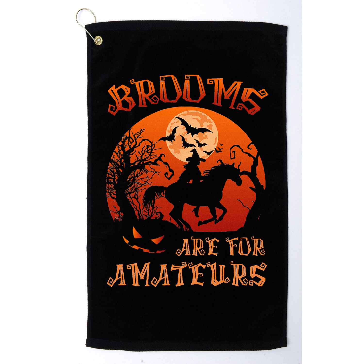Brooms Are For Amateurs Witch Riding Horse Halloween Women Golf Towel