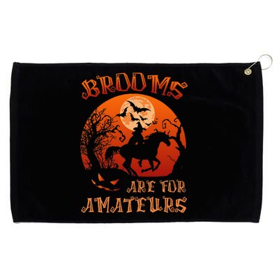 Brooms Are For Amateurs Witch Riding Horse Halloween Women Grommeted Golf Towel