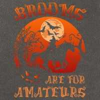 Brooms Are For Amateurs Witch Riding Horse Halloween Women Cotton Canvas Backpack