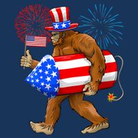 Bigfoot American Flag Funny 4th Of July Sasquatch Believe Cooling Performance Crew T-Shirt