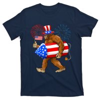 Bigfoot American Flag Funny 4th Of July Sasquatch Believe T-Shirt