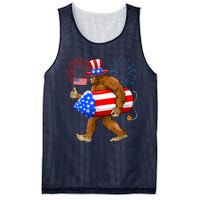 Bigfoot American Flag Funny 4th Of July Sasquatch Believe Mesh Reversible Basketball Jersey Tank