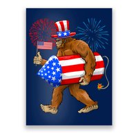Bigfoot American Flag Funny 4th Of July Sasquatch Believe Poster