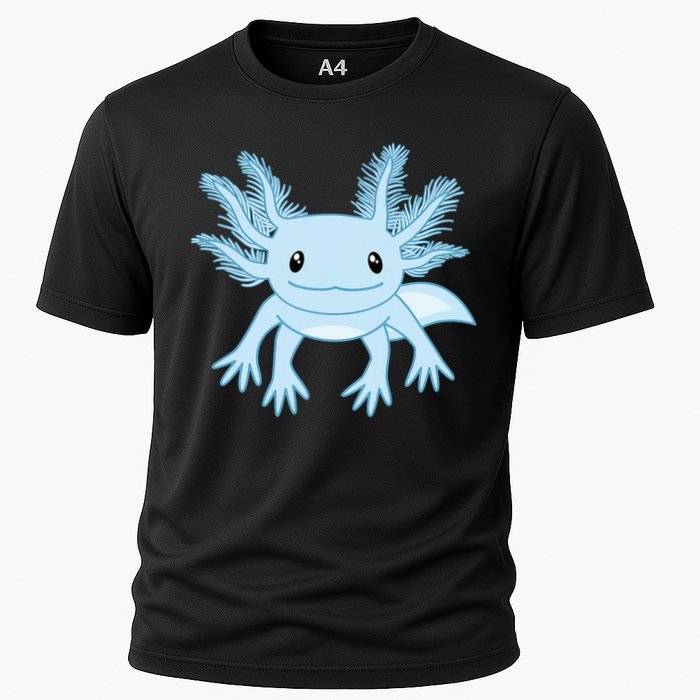 Blue Axolotl Funny Kawaii Axolotl Lover Performance Shirt