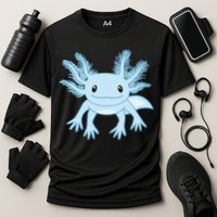 Blue Axolotl Funny Kawaii Axolotl Lover Performance Shirt