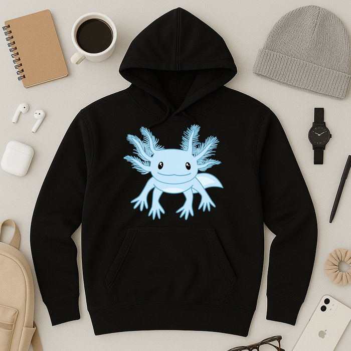 Blue Axolotl Funny Kawaii Axolotl Lover Hoodie
