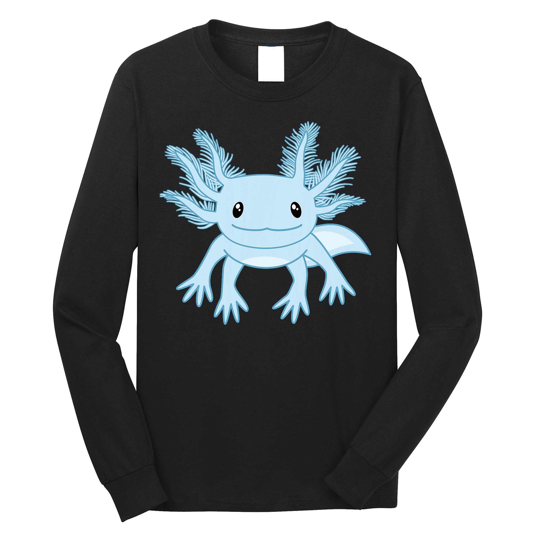 Blue Axolotl Funny Kawaii Axolotl Lover Long Sleeve Shirt