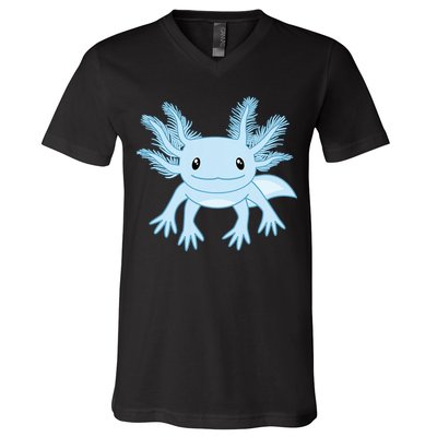 Blue Axolotl Funny Kawaii Axolotl Lover V-Neck T-Shirt
