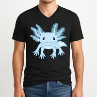 Blue Axolotl Funny Kawaii Axolotl Lover V-Neck T-Shirt