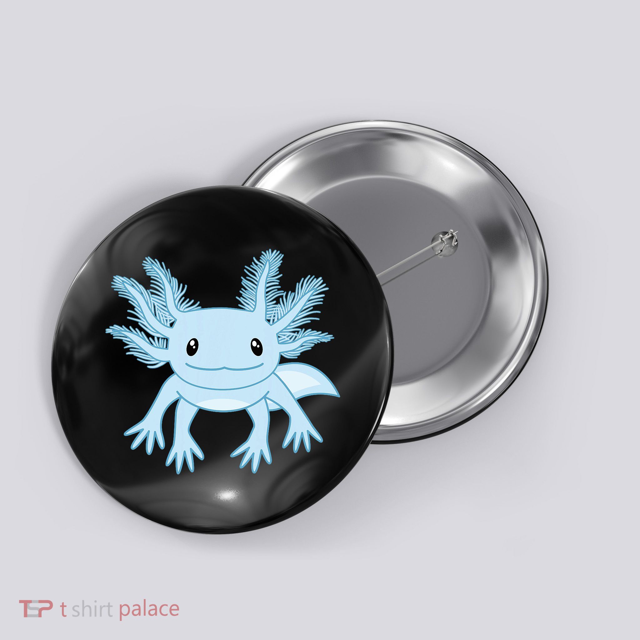 Blue Axolotl Funny Kawaii Axolotl Lover Button