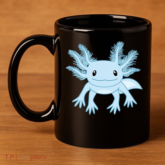 Blue Axolotl Funny Kawaii Axolotl Lover 11oz C Handle Ceramic Mug