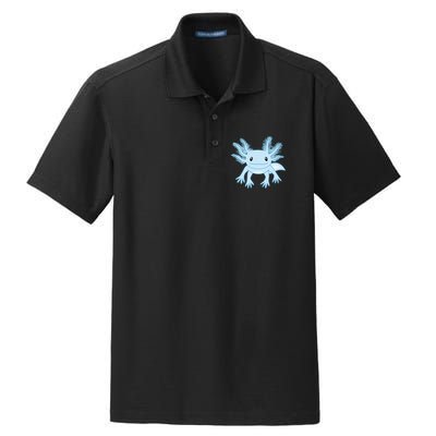 Blue Axolotl Funny Kawaii Axolotl Lover Dry Zone Grid Polo