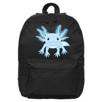 Blue Axolotl Funny Kawaii Axolotl Lover 16 in Basic Backpack