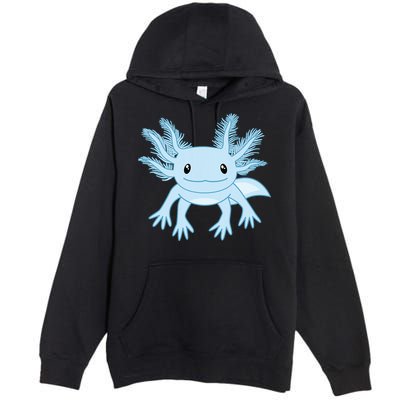 Blue Axolotl Funny Kawaii Axolotl Lover Premium Pullover Hoodie