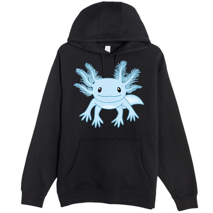 Blue Axolotl Funny Kawaii Axolotl Lover Premium Pullover Hoodie