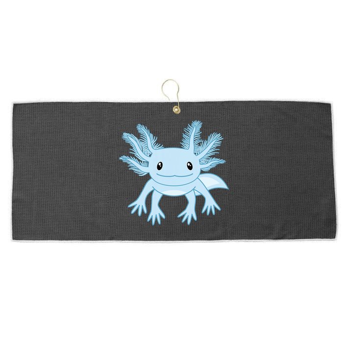 Blue Axolotl Funny Kawaii Axolotl Lover Large Microfiber Waffle Golf Towel