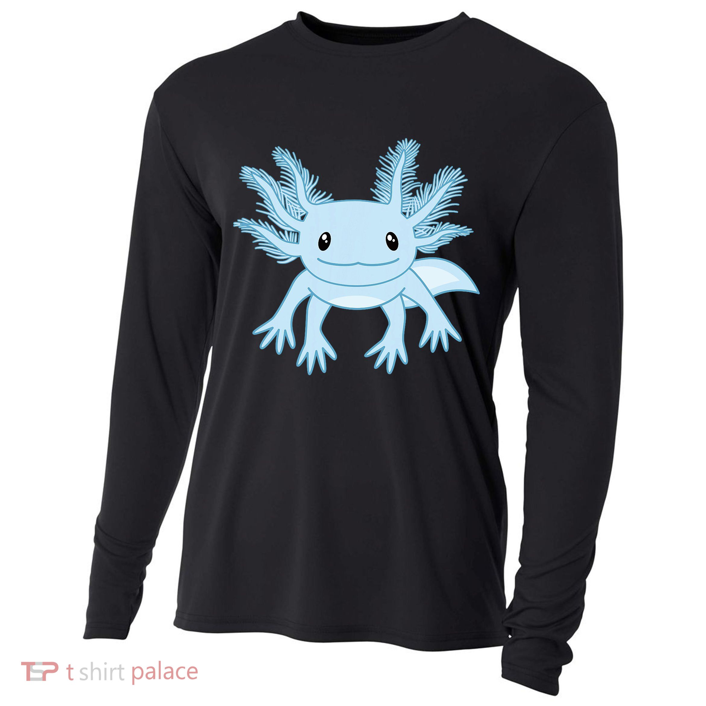 Blue Axolotl Funny Kawaii Axolotl Lover Cooling Performance Long Sleeve Crew