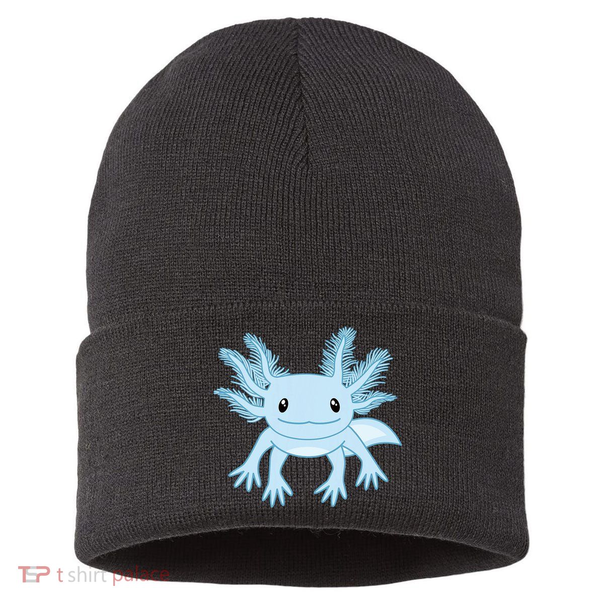 Blue Axolotl Funny Kawaii Axolotl Lover Sustainable Knit Beanie
