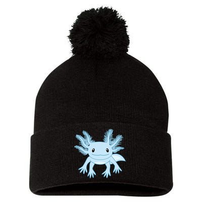 Blue Axolotl Funny Kawaii Axolotl Lover Pom Pom 12in Knit Beanie