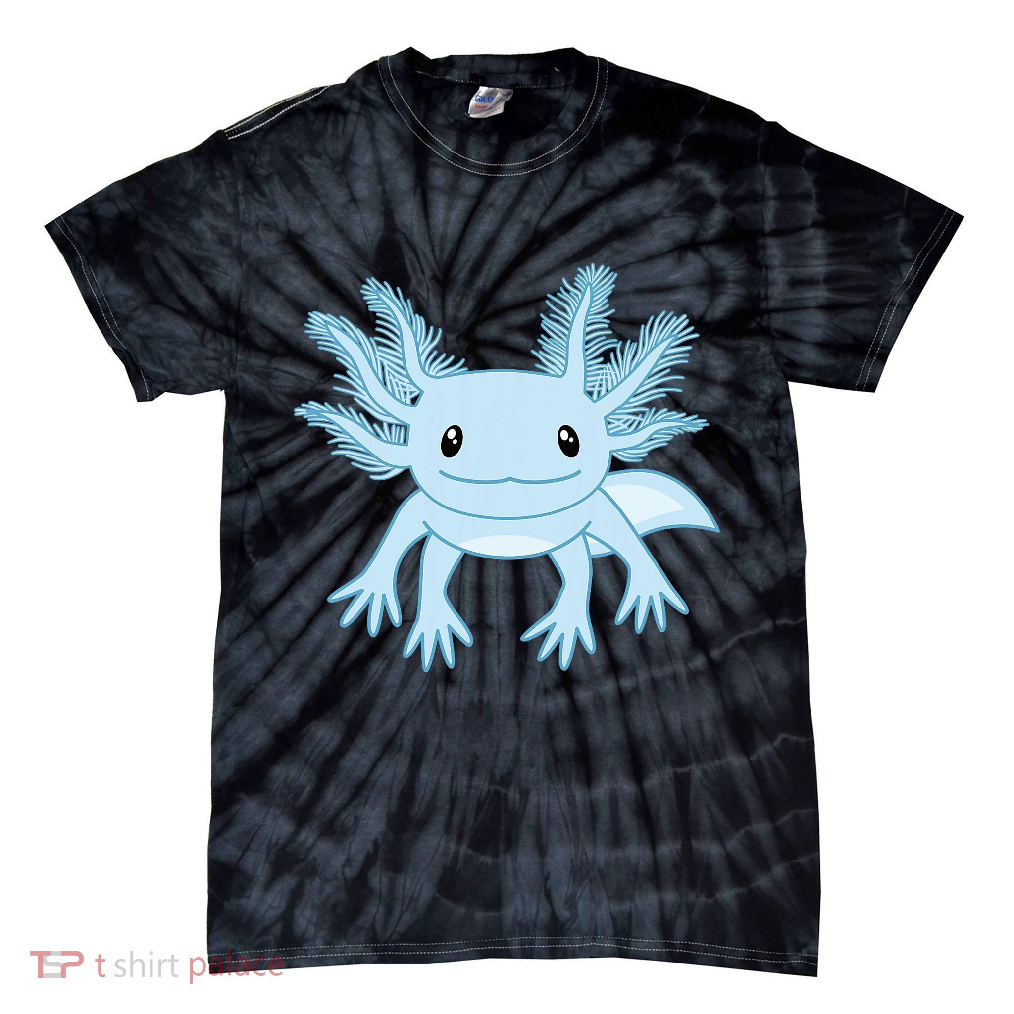 Blue Axolotl Funny Kawaii Axolotl Lover Tie-Dye T-Shirt