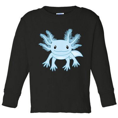 Blue Axolotl Funny Kawaii Axolotl Lover Toddler Long Sleeve Shirt