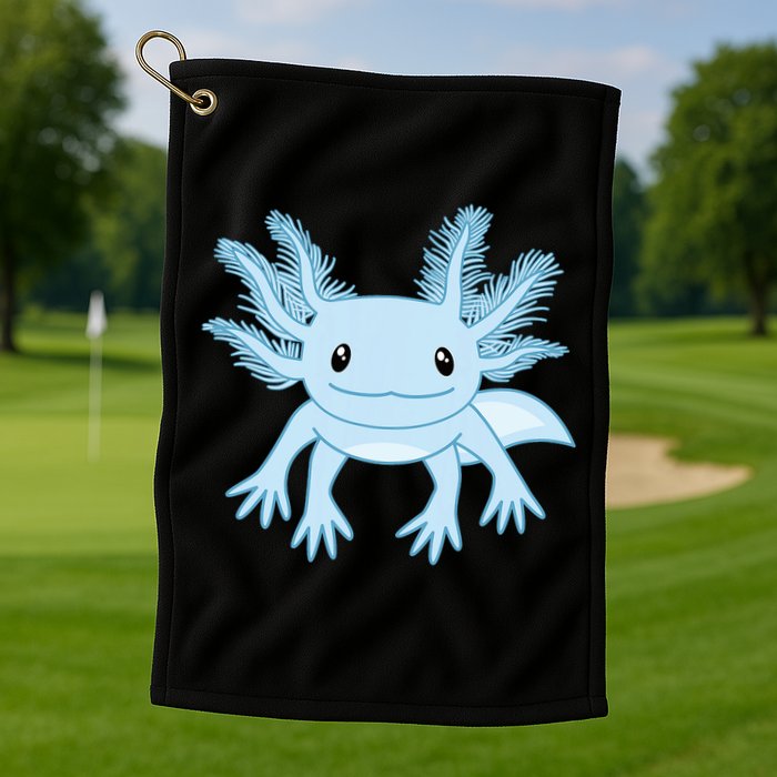 Blue Axolotl Funny Kawaii Axolotl Lover Golf Towel