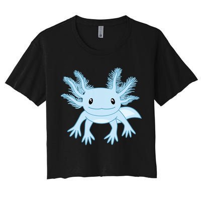 Blue Axolotl Funny Kawaii Axolotl Lover Crop Top