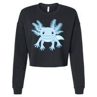 Blue Axolotl Funny Kawaii Axolotl Lover Cropped Pullover Crew