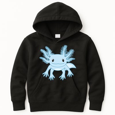 Blue Axolotl Funny Kawaii Axolotl Lover Kids Hoodie