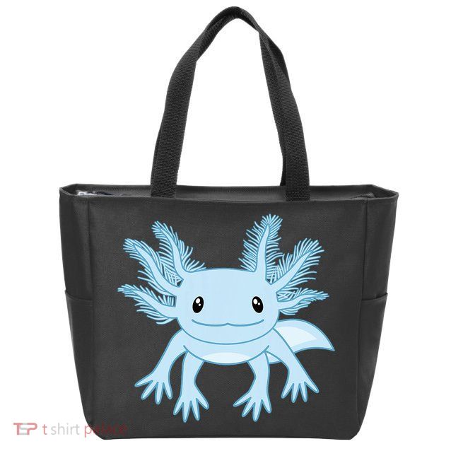 Blue Axolotl Funny Kawaii Axolotl Lover Zip Tote Bag