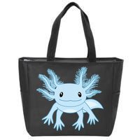 Blue Axolotl Funny Kawaii Axolotl Lover Zip Tote Bag