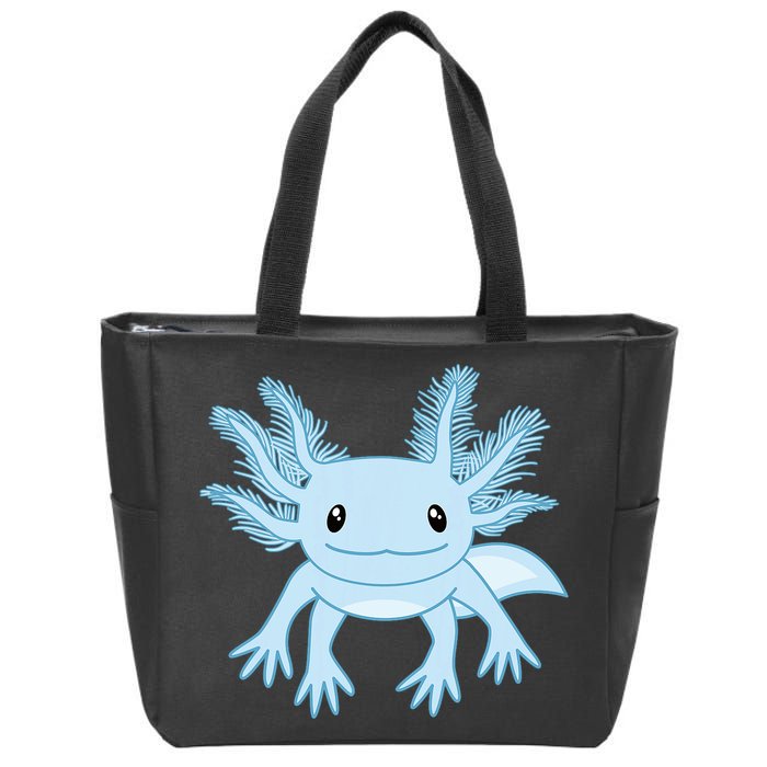 Blue Axolotl Funny Kawaii Axolotl Lover Zip Tote Bag
