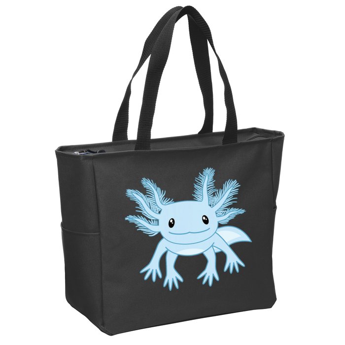 Blue Axolotl Funny Kawaii Axolotl Lover Zip Tote Bag