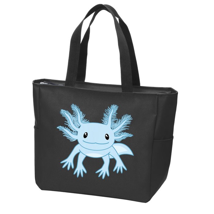 Blue Axolotl Funny Kawaii Axolotl Lover Zip Tote Bag