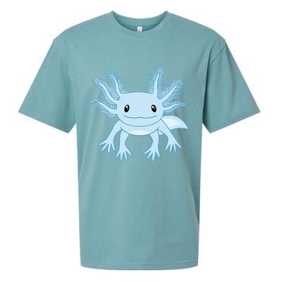 Blue Axolotl Funny Kawaii Axolotl Lover Sueded Cloud Jersey T-Shirt