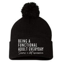 Being A Functional Adult Everyday Seems A Bit Excessive Fun Pom Pom 12in Knit Beanie