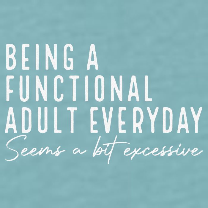 Being A Functional Adult Everyday Seems A Bit Excessive Fun Sueded Cloud Jersey T-Shirt