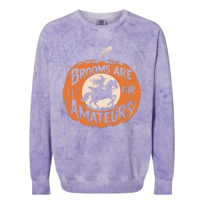 Brooms Are For Amateurs Witch Equestrian Horse Riding Colorblast Crewneck Sweatshirt