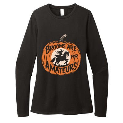 Brooms Are For Amateurs Witch Equestrian Horse Riding Womens CVC Long Sleeve Shirt