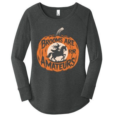 Brooms Are For Amateurs Witch Equestrian Horse Riding Women's Perfect Tri Tunic Long Sleeve Shirt