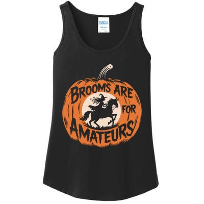 Brooms Are For Amateurs Witch Equestrian Horse Riding Ladies Essential Tank