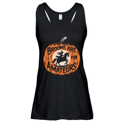 Brooms Are For Amateurs Witch Equestrian Horse Riding Ladies Essential Flowy Tank